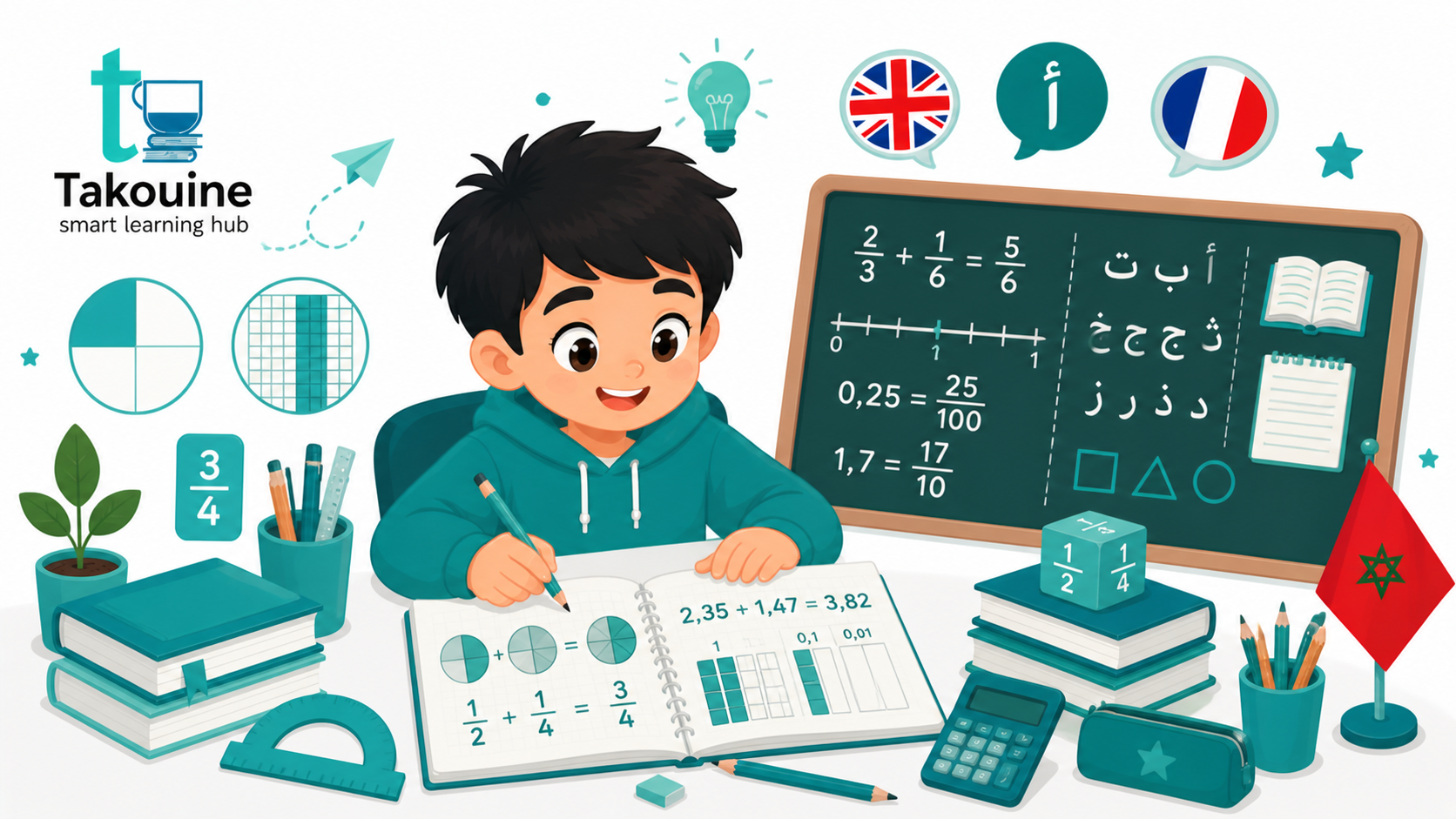 Math CM1 — Fractions &amp; décimaux